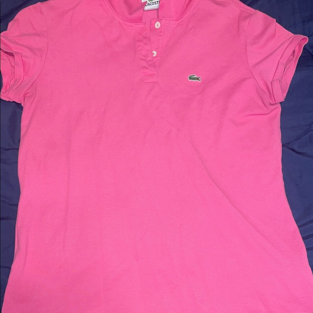 Lacoste Bright Pink Short Sleeve Polo Tee